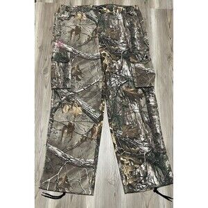 Realtree Womens size 2XL Camo Cargo Hunting Pants Elastic Waist Drawstring Leg